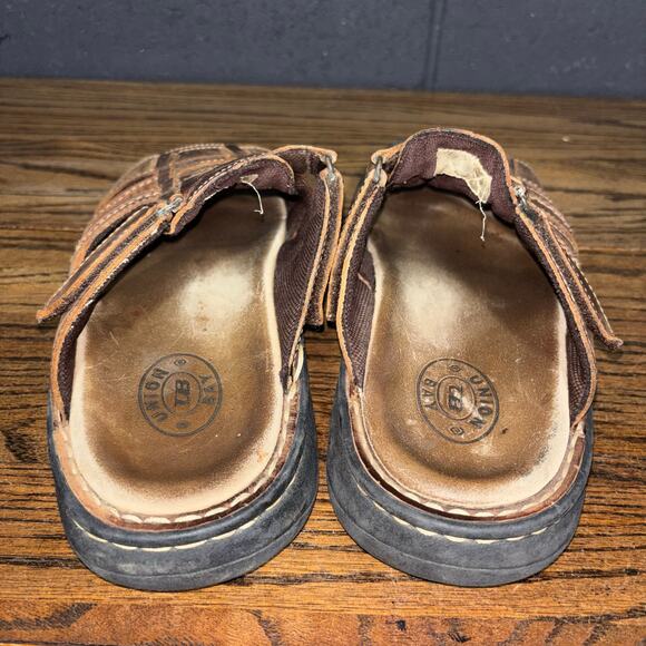 Vintage Y2K Unionbay Brown Leather Fisherman Slide Sandals Men’s 10 main image 4